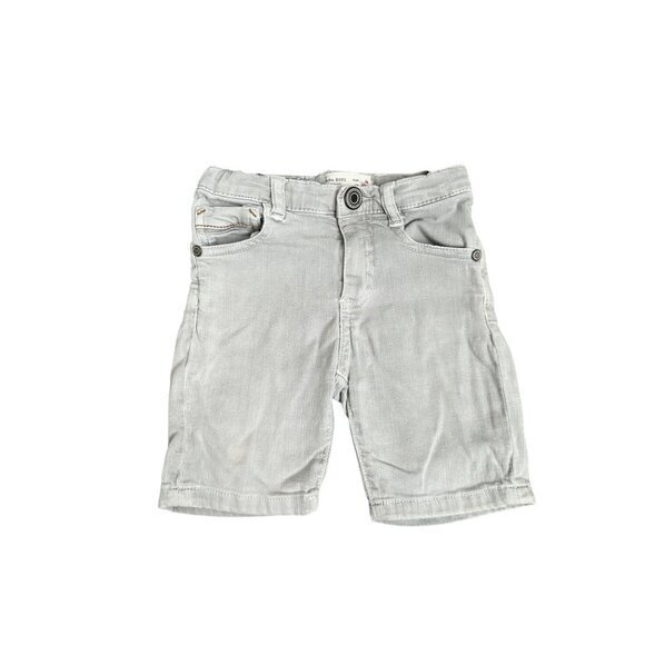 Zara Boys Collection Gray Denim Shorts Size 4 Made In Morocco - Picture 1 of 4